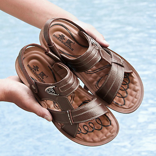 

Men's Cowhide Spring & Summer Sandals Breathable Yellow / Brown / Black