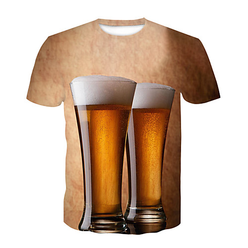 

Men's Party Club T-shirt - 3D / Beer Print Yellow