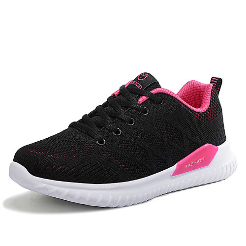 

Women's Flats Flat Heel Round Toe Tissage Volant Casual Walking Shoes Spring & Fall / Spring Black / Red / Purple / Black / Color Block