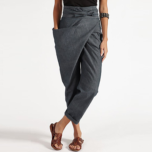 

Women's Basic Chinos Pants - Solid Colored Gray S M L