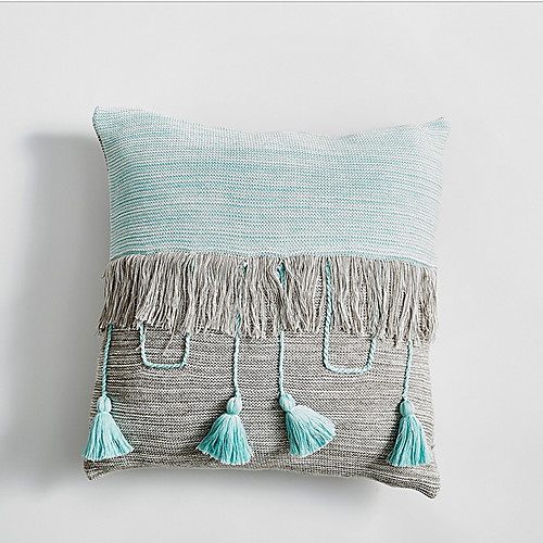

Polyester Contrast stitching tassel pillowcase 4545cm