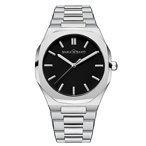 

Men's Steel Band Watches Japanese Quartz Stainless Steel 30 m Water Resistant / Waterproof Day Date Analog Fashion Cool - Black / Silver BlackGloden Black / Pink One Year Battery Life