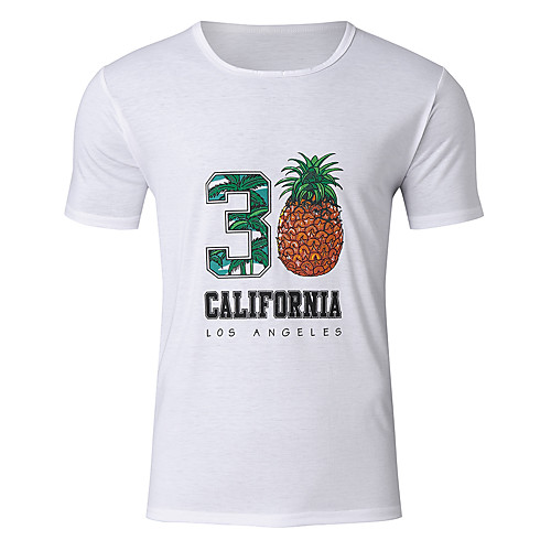 

Men's Daily Going out Basic / Street chic T-shirt - Fruit Print White