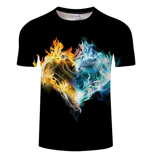 

Men's Daily Going out Exaggerated T-shirt - 3D / Paisley Print Black