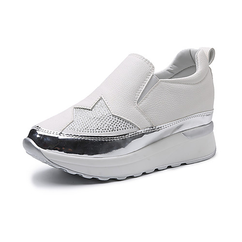 

Women's Sneakers 2020 Hidden Heel Round Toe PU Casual / Minimalism Spring & Fall / Spring & Summer White / Black / Silver