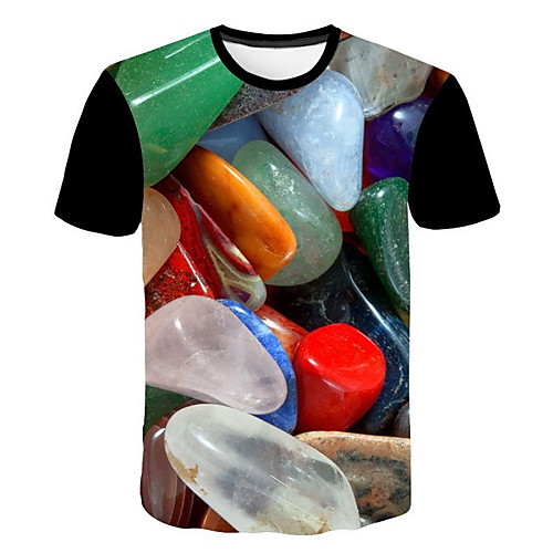 

Men's Daily Holiday Street chic / Exaggerated T-shirt - 3D / Tie Dye / Animal Black & Red / Fantastic Beasts, Print Rainbow