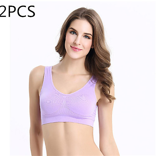 

Women's Push-up Wireless Sports Bras Full Coverage Bra Purple Blushing Pink Fuchsia