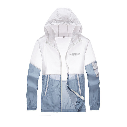 

Men's Daily / Sports Basic Spring & Fall / Spring & Summer Regular Jacket, Color Block / Letter Hooded Long Sleeve Nylon Patchwork Dusty Rose / Light gray / Black