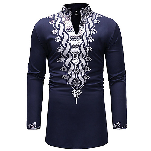 

Men's Solid Colored Shirt Sports Round Neck Black / Navy Blue / Long Sleeve