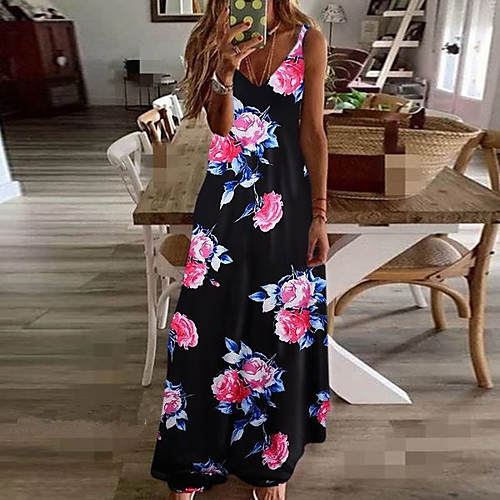 

Women's Blushing Pink Red Dress Sexy Street chic Daily Going out Sheath Floral Print Print S M