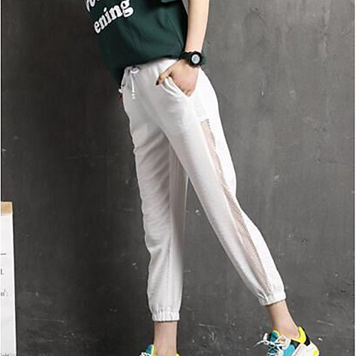 

Women's Basic Jogger Pants - Solid Colored White Black S M L