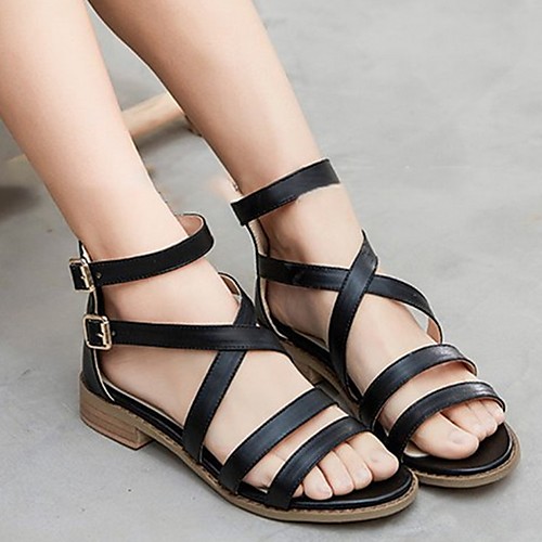 

Women's Sandals Flat Heel Open Toe PU Summer Pink / Blue / Brown
