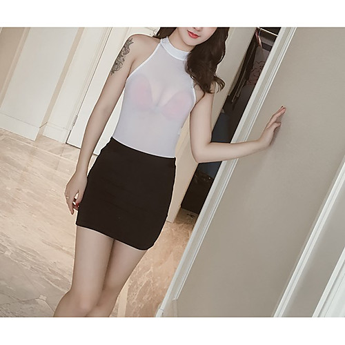 

Women's Lace / Backless / Cut Out Suits Nightwear Jacquard / Solid Colored White One-Size