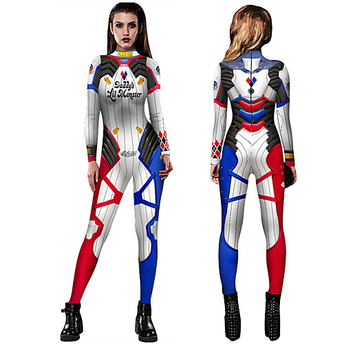 

Zentai Suits Cosplay Costume Catsuit Ninja Adults' Cosplay Costumes Halloween Women's Red Green White Color Block Carnival Masquerade / Leotard / Onesie / Skin Suit
