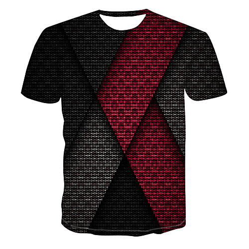 

Men's Club Weekend Street chic / Punk & Gothic T-shirt - Geometric / Color Block / 3D Print Black