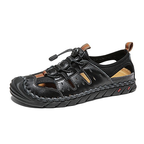 

Men's Cowhide Summer Sandals Non-slipping Brown / Black