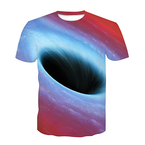 

Men's Daily Sports Basic T-shirt - Galaxy / Color Block / 3D Print Rainbow