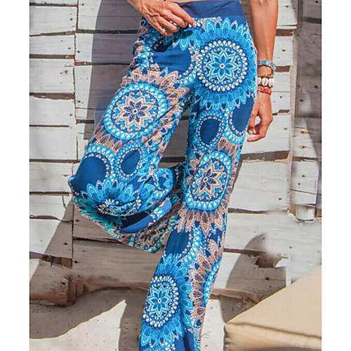 

Women's Basic Chinos Pants - Print Red Blue Black S M L