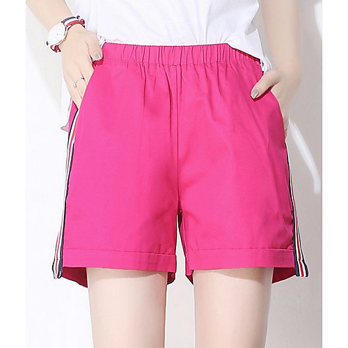 

Women's Basic Shorts Pants - Solid Colored Yellow Fuchsia Red S M L