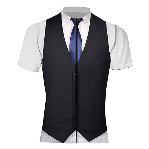 

Men's Daily Spring & Summer Regular Jacket, Color Block Stand Short Sleeve Polyester Black