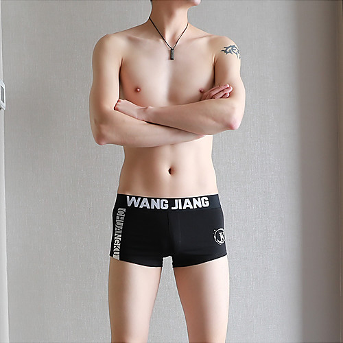 

Men's Basic Boxers Underwear - Normal Mid Waist Light Blue Red White M L XL