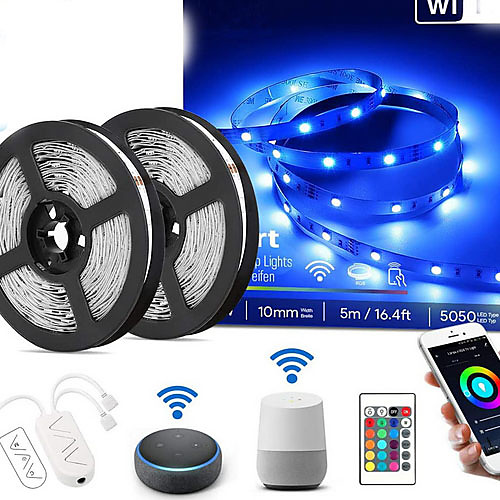 

10m Flexible LED Light Strips 300 LEDs SMD5050 Multi Color Decorative / TV Background 12 V