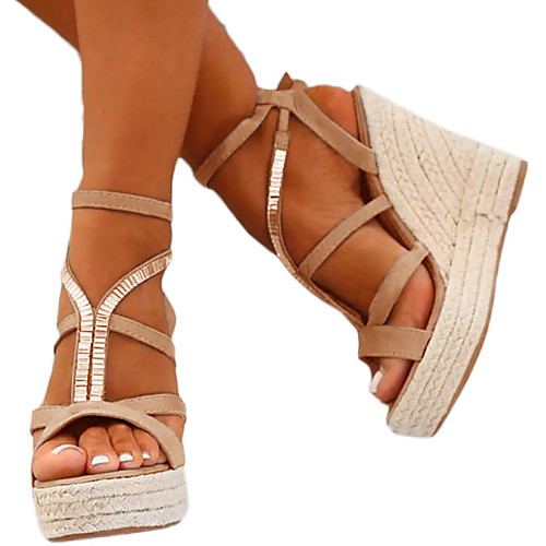 

Women's Sandals Wedge Heel Open Toe PU Summer Black / Silver