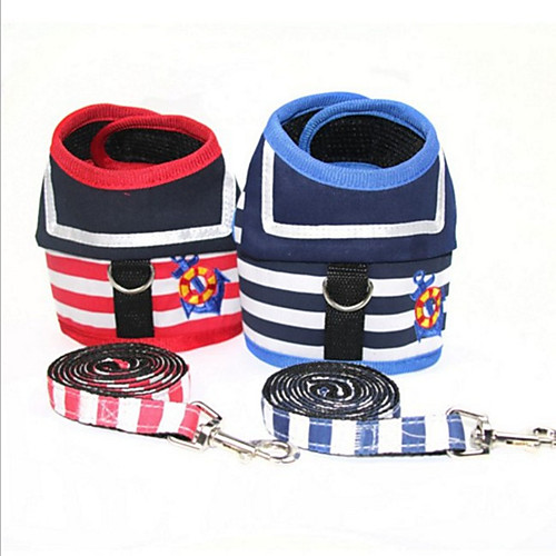 

Dog Cat Pets Harness Leash Casual / Daily Safety Stripes Terylene Cotton Pink Blue Beagle Poodle Toy Poodle Baby Pet Papillon