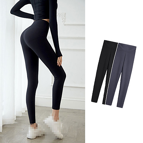 

Women's High Waist Running Tights Compression Pants Running Base Layer Sports Bottoms Running Jogging Training Breathable Quick Dry Sweat-wicking Solid Colored Grey Black / High Elasticity
