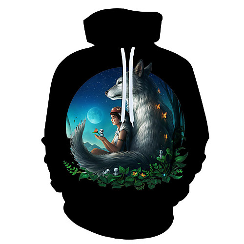 

Men's 3D Print / Casual Hoodie - 3D / Cartoon / Character White US32 / UK32 / EU40