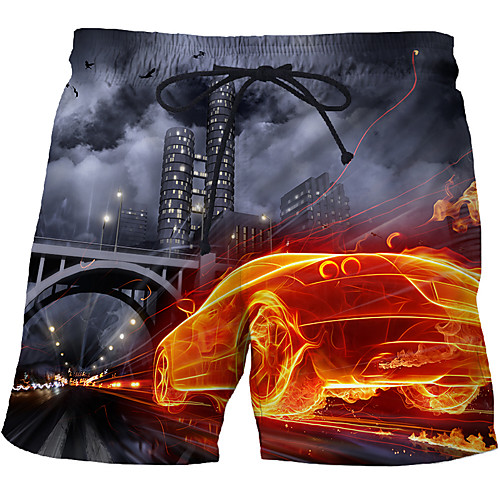 

Men's Sporty / Exaggerated Sweatpants / Shorts Pants - 3D / Geometric Pattern / 3D Print Print Rainbow US32 / UK32 / EU40 US34 / UK34 / EU42 US36 / UK36 / EU44
