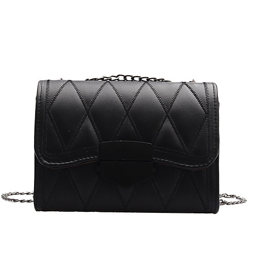 

Women's Chain Polyester / PU Crossbody Bag Solid Color Red / Brown / Black