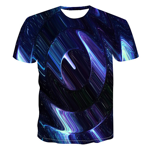 

Men's Club Weekend Street chic / Punk & Gothic T-shirt - Color Block / 3D / Abstract Print Navy Blue