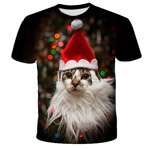 

Men's Daily Holiday Street chic / Exaggerated T-shirt - 3D / Tie Dye / Animal Wolf, Print Rainbow