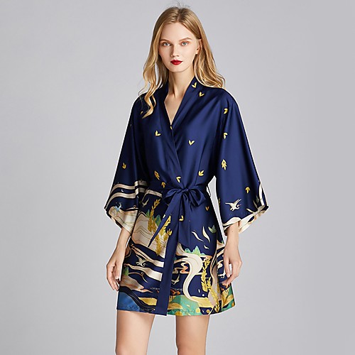 

Women's Deep V Robes Pajamas Geometric / Sexy