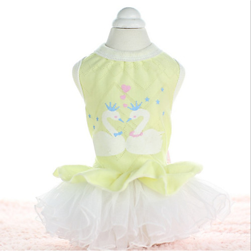 

Dog Dress Dog Clothes Yellow Pink Costume Cotton Princess Casual / Daily XS S M L XL