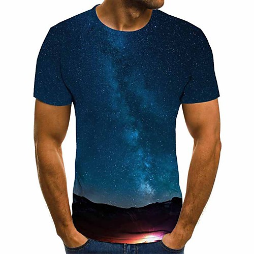 

Men's Daily T-shirt - 3D Print Navy Blue