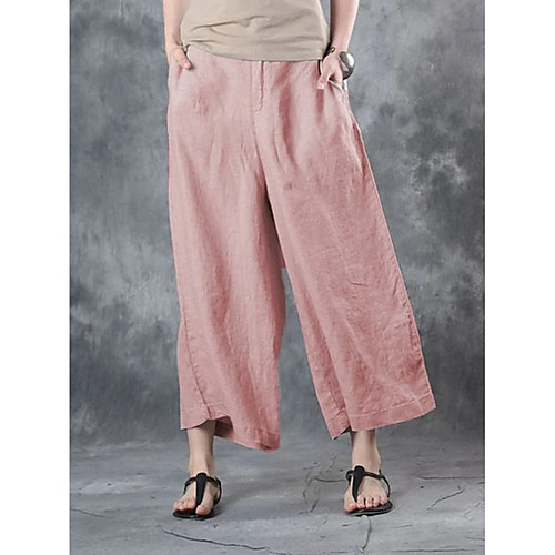 

Women's Basic Chinos Pants - Solid Colored Yellow Blushing Pink Blue S M L