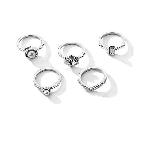 

Women's Ring 1 set Silver Black Alloy Elegant Holiday European Festival Jewelry