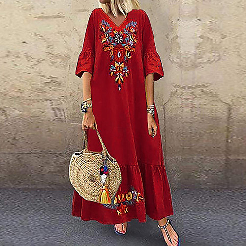 

Women's Loose Dress - Short Sleeves Solid Color Daily White Red Navy Blue L XL XXL XXXL XXXXL XXXXXL