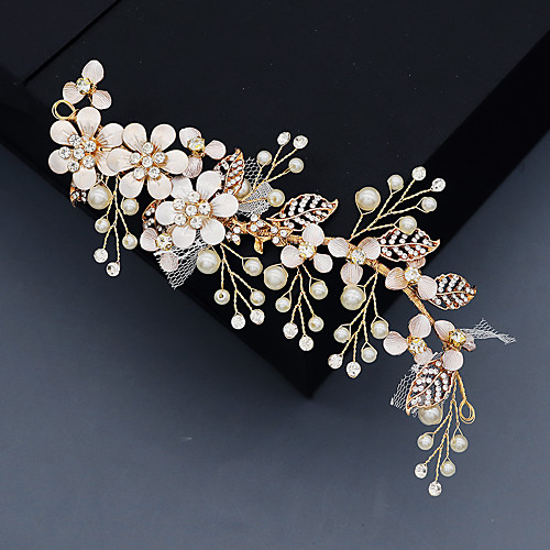 

Women's For Wedding Anniversary Gift Formal Imitation Pearl Rhinestone Alloy Golden 1pc