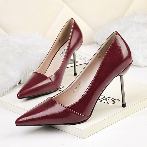 

Women's Heels Stiletto Heel Pointed Toe PU Spring & Summer Wine / Green / Brown