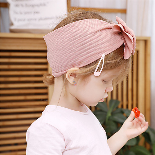 

Fabric Headbands Durag Kids Bowknot Elasticity For New Baby Holiday Stylish Active milk white Pinkish Gray Fuchsia and Pink 1 Piece