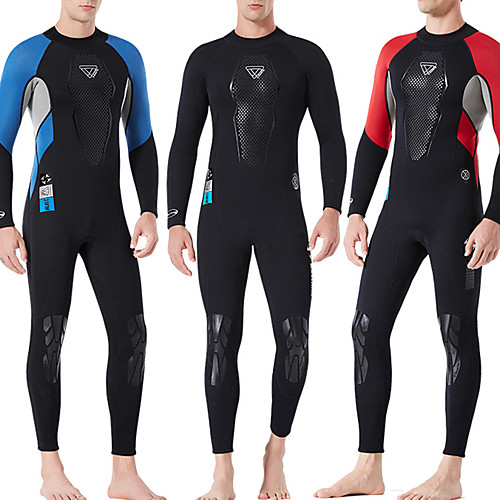 

Dive&Sail Men's Full Wetsuit 3mm SCR Neoprene Diving Suit Anatomic Design Long Sleeve Back Zip Patchwork Autumn / Fall Spring Summer / Winter / High Elasticity