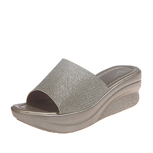 

Women's Sandals 2020 Wedge Heel Open Toe PU Classic / Sweet Spring & Fall / Spring & Summer Gold / Silver / Party & Evening