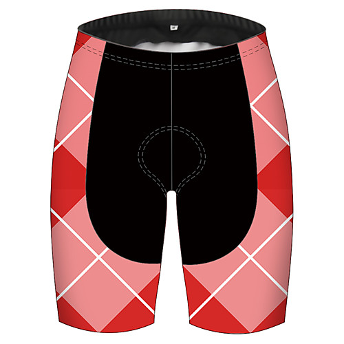 

21Grams Men's Cycling Shorts Bike Shorts Padded Shorts / Chamois Pants Breathable Quick Dry Ultraviolet Resistant Sports Plaid / Checkered Black / Red Mountain Bike MTB Road Bike Cycling Clothing