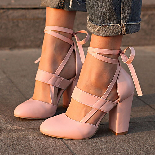 

Women's Sandals Chunky Heel Open Toe PU Summer Red / Pink / Blue