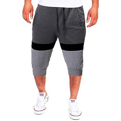 

Men's Sporty Sweatpants Pants - Solid Colored Patchwork Dark Gray Black US36 / UK36 / EU44 US38 / UK38 / EU46 US40 / UK40 / EU48