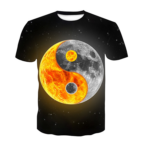 

Men's Daily Sports Basic T-shirt - Galaxy / Color Block / 3D Print Rainbow