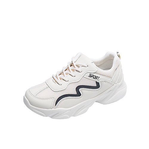 

Women's Sneakers 2020 Flat Heel Round Toe Mesh / PU Casual / Dad Shoes Fitness & Cross Training Shoes / Walking Shoes Spring & Summer Black / Beige
